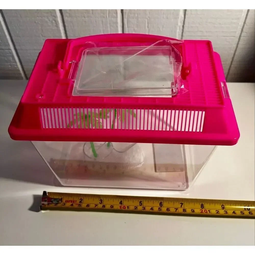 Portable Aquatic/Terrarium Tank, Plastic Carrier Cage with Lid and Handle NWT